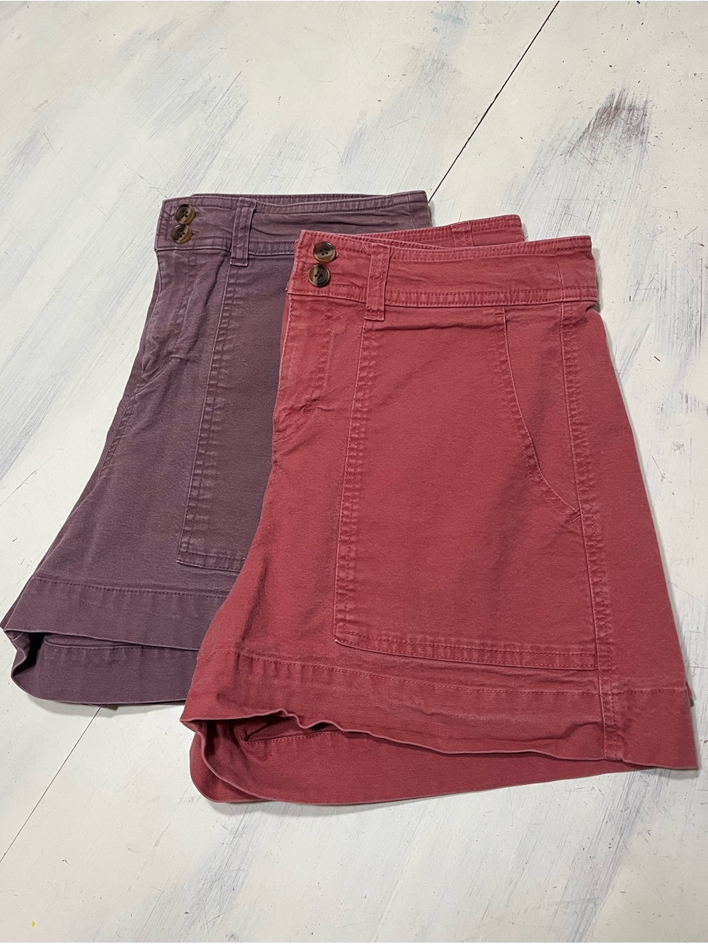A New Day Lot of 2 High Rise Canvas Twill Utility Shorts Sz 10